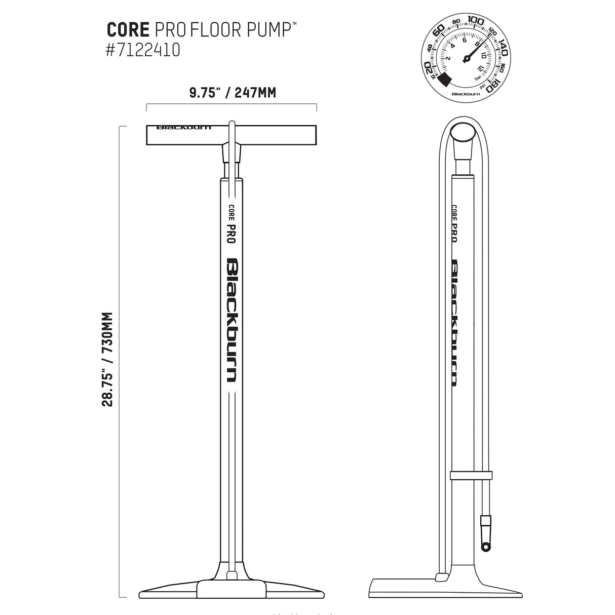 Blackburn Core Pro Floor Pump